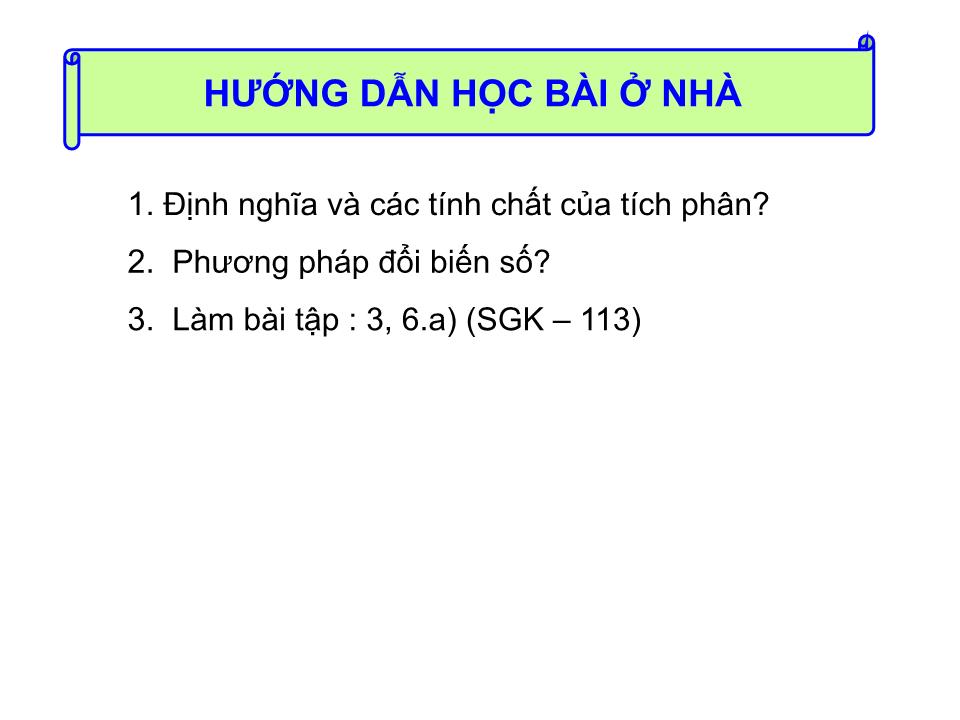 Bài giảng Đại số Lớp 12 - Chương 3: Nguyên hàm - Bài 2: Tích phân - Đặng Thị Tố Uyên trang 8