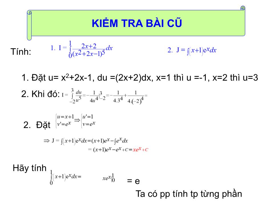 Bài giảng Đại số Lớp 12 - Chương 3: Nguyên hàm - Bài 2: Tích phân - Đặng Thị Tố Uyên trang 9