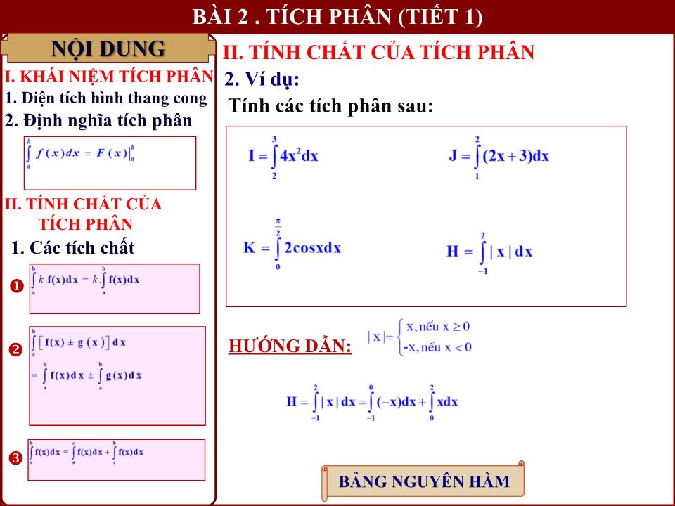 Bài giảng Đại số Lớp 12 - Chương 3: Nguyên hàm - Bài 2: Tích phân (Tiết 1) - Lưu Công Hoàn trang 10