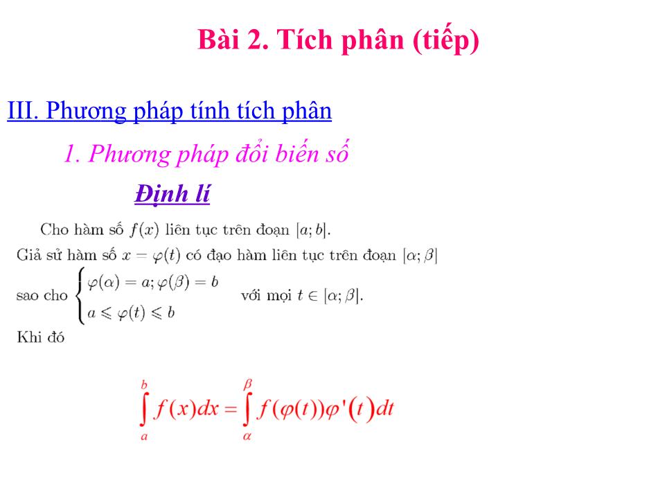 Bài giảng Đại số Lớp 12 - Chương 3: Nguyên hàm - Bài 2: Tích phân (Tiết 2) - Lưu Công Hoàn trang 4