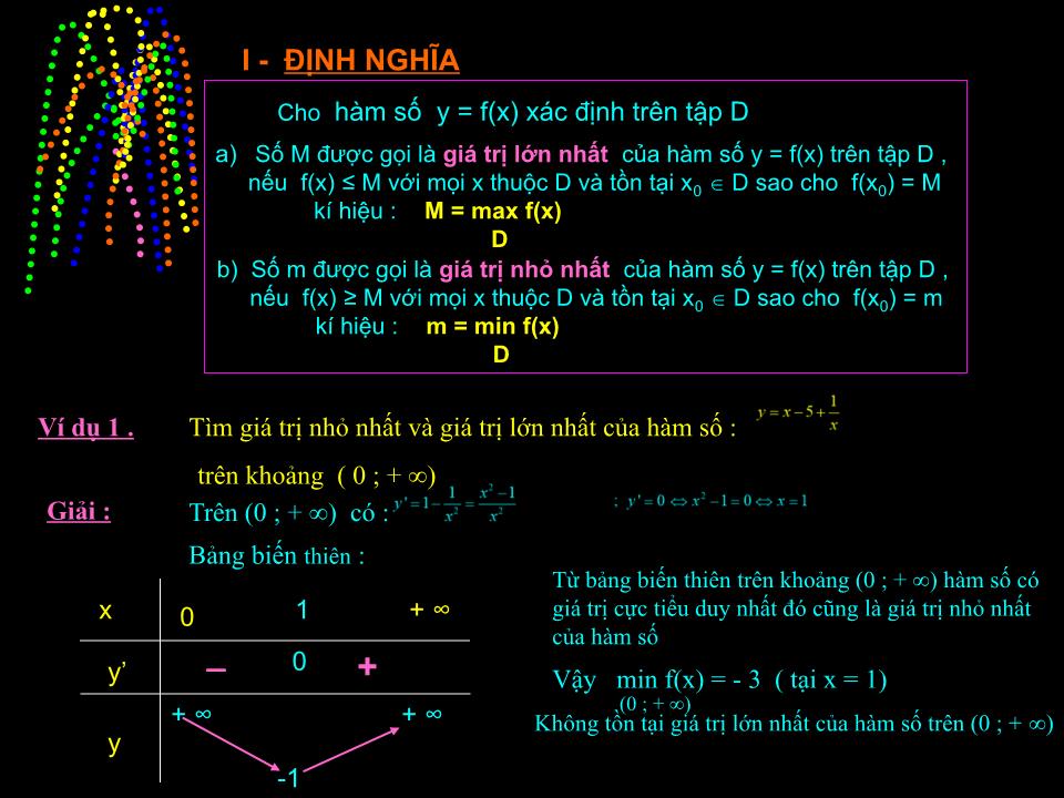 Bài giảng Đại số Lớp 12 - Chương 1: Cực trị của hàm số - Bài 3: Giá trị lớn nhất. Giá trị nhỏ nhất của hàm số trang 2