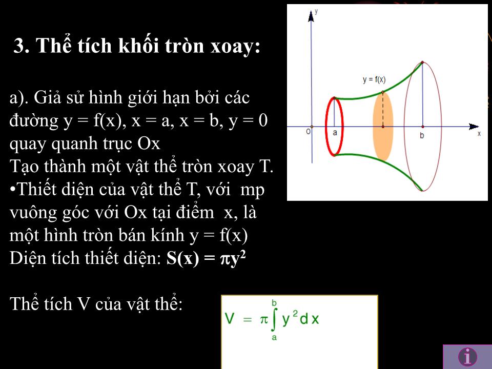 Bài giảng Hình học Lớp 12 - Chương 3: Phương pháp tọa độ trong không gian - Bài 3: Ứng dụng của tích phân trong hình học trang 7