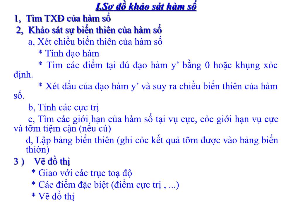 Bài giảng Đại số Lớp 12 - Chương 1: Cực trị của hàm số - Bài 5: Khảo sát sự biến thiên và vẽ đồ thị của hàm số - Nguyễn Thị Yến trang 3