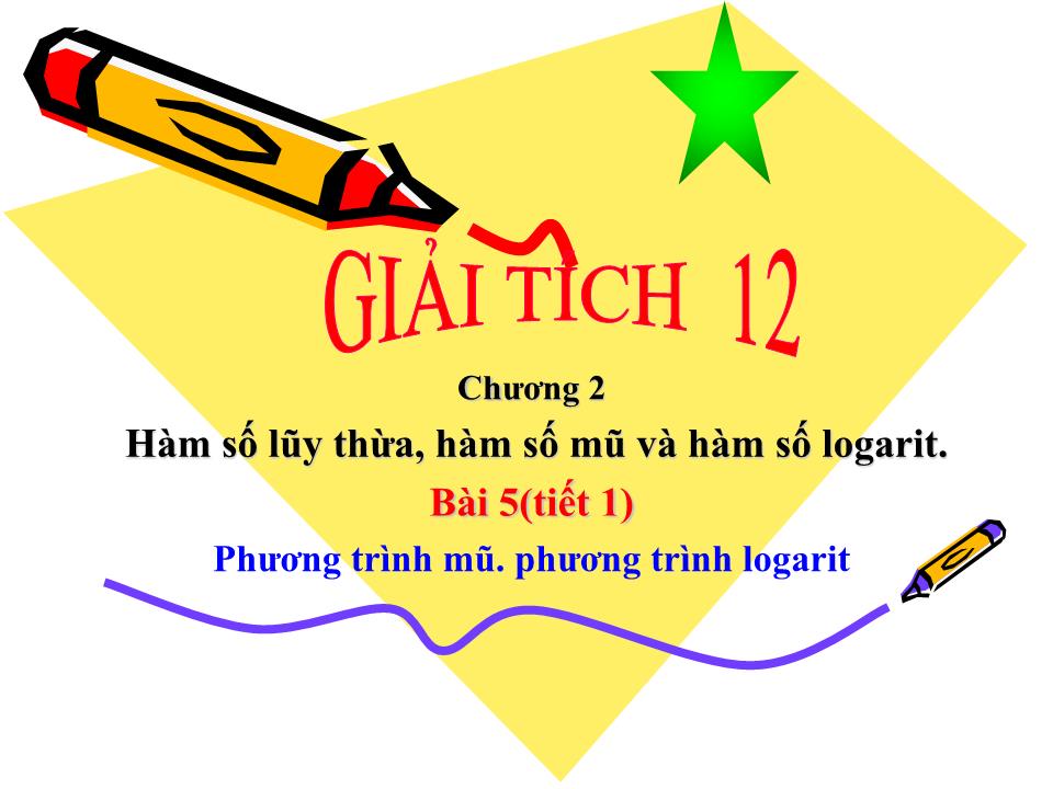 Bài giảng Đại số Lớp 12 - Chương 2: Hàm số lũy thừa, hàm số mũ và hàm số logarit - Bài 5: Phương trình mũ. phương trình logarit (Tiết 1) - Lê Trung Tiến trang 2