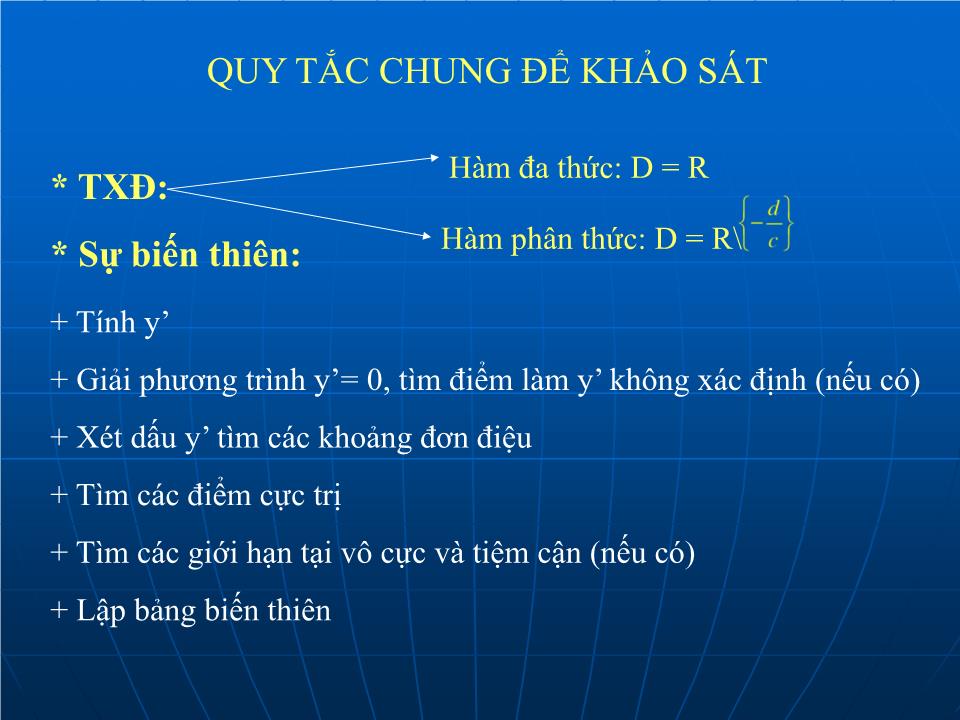 Bài giảng Đại số Lớp 12 - Chương 1: Cực trị của hàm số - Bổ túc về khảo sát hàm số trang 3