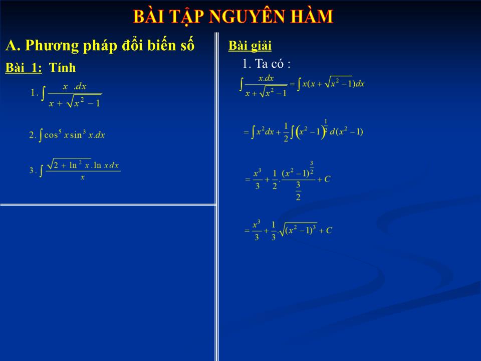 Bài giảng Đại số Lớp 12 - Chương 3: Nguyên hàm - Bài tập: Nguyên hàm - Nguyễn Giang Nam trang 2