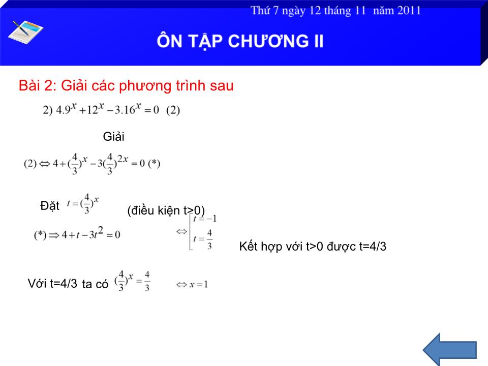 Bài giảng Đại số Lớp 12 - Ôn tập chương 2 - Vũ Chí Cương trang 10