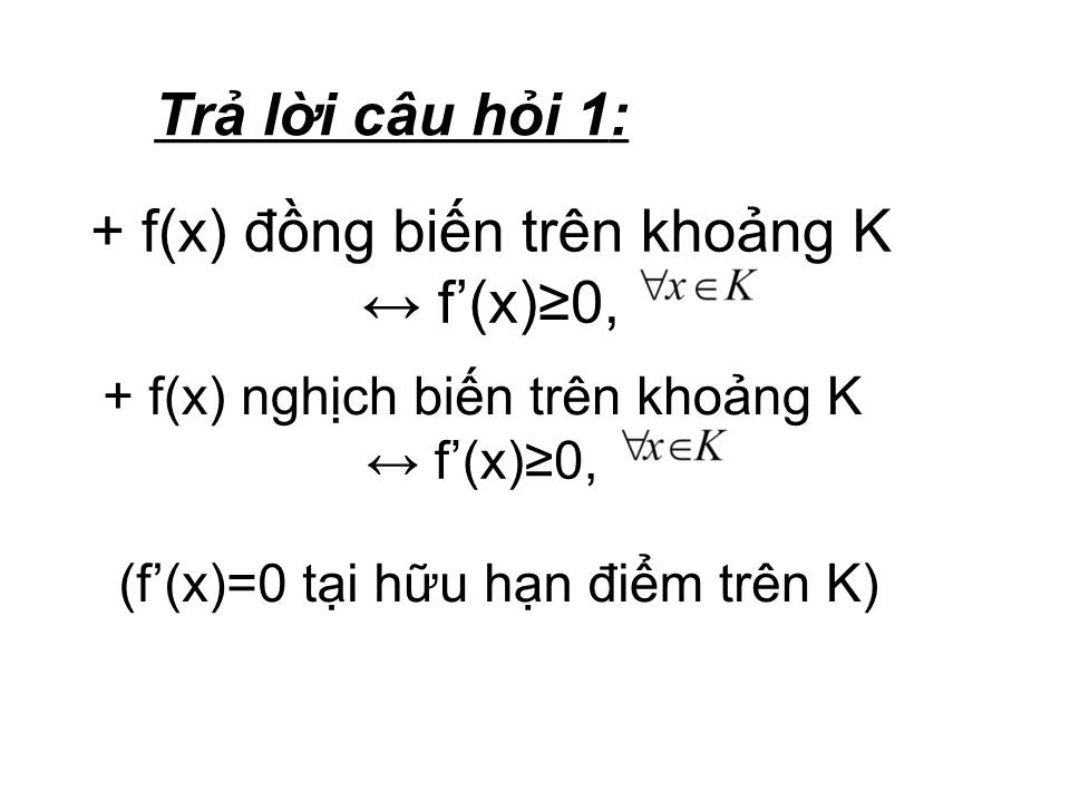 Bài giảng Đại số Lớp 12 - Tiết 16: Ôn tập chương 1 trang 2