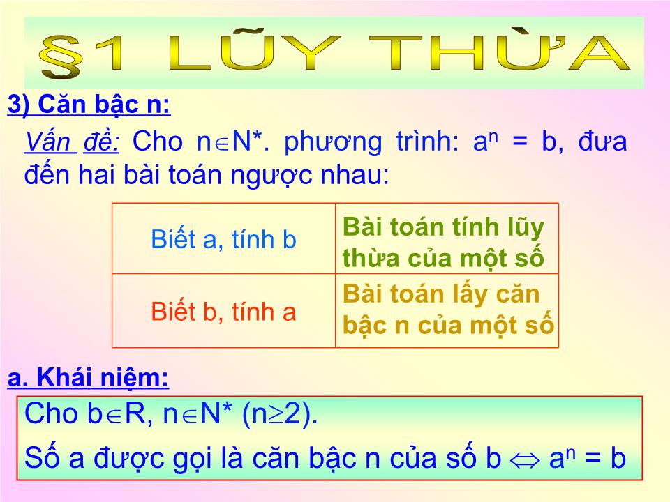 Bài giảng Đại số Lớp 12 - Tiết 21+22: Lũy thừa - Bảo Trọng trang 6