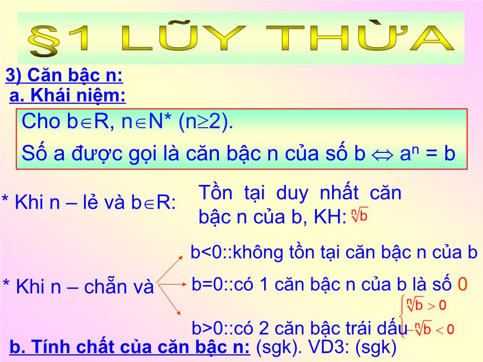 Bài giảng Đại số Lớp 12 - Tiết 21+22: Lũy thừa - Bảo Trọng trang 7