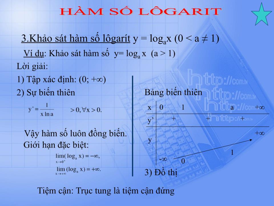 Bài giảng Đại số Lớp 12 - Chương 2: Hàm số lũy thừa, hàm số mũ và hàm số logarit - Tiết 33: Hàm số mũ. Hàm số logarit - Nguyễn Quang Tánh trang 10