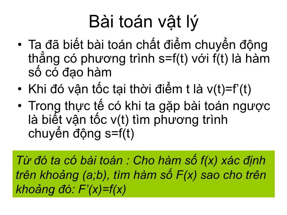 Bài giảng Đại số Lớp 12 - Chương 3: Nguyên hàm - Bài 1: Nguyên hàm trang 2