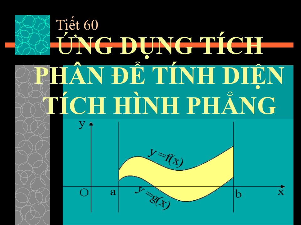 Bài giảng Đại số Lớp 12 - Chương 3: Nguyên hàm - Tiết 60: Ứng dụng tích phân để tính diện tích hình phẳng trang 1