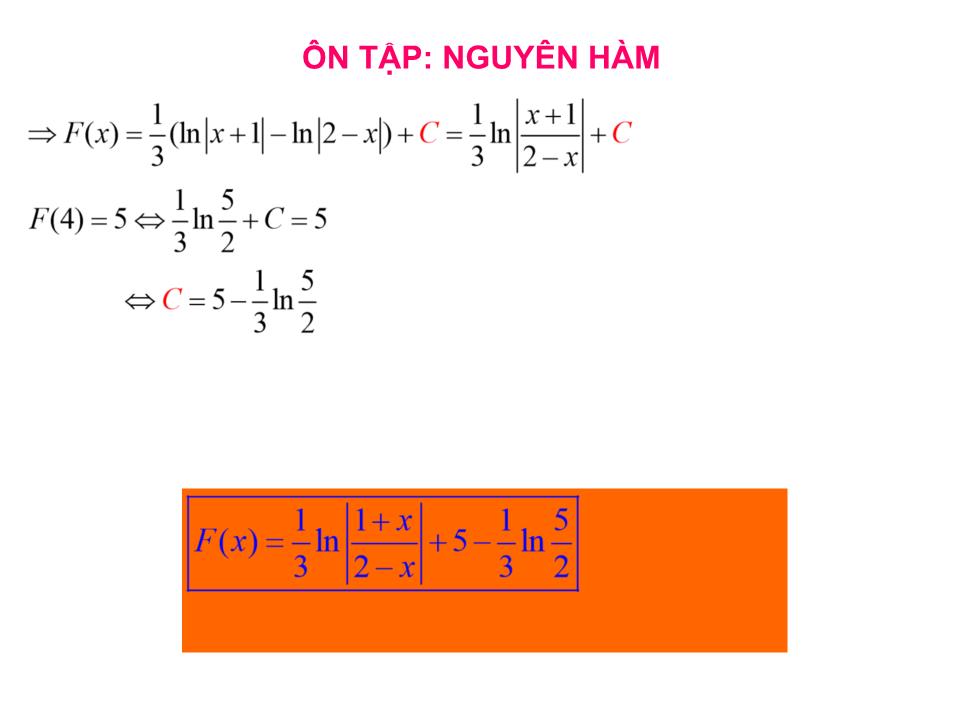 Bài giảng Đại số Lớp 12 - Ôn tập chương 3 - Cao Lam Sơn trang 9