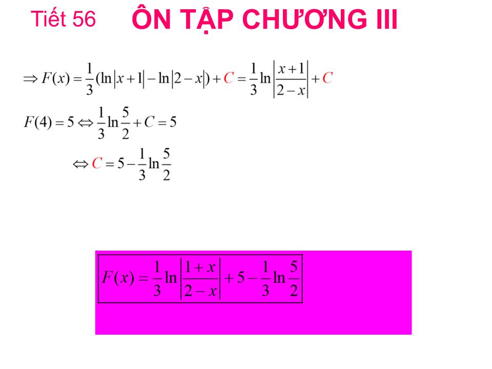 Bài giảng Đại số Lớp 12 - Ôn tập chương 3 - Đặng Trung Hiếu trang 10