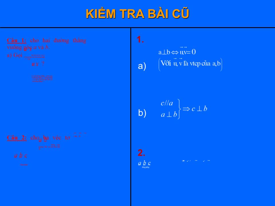 Bài giảng Hình học Lớp 11 - Chương 3 - Bài 3: Đường thẳng vuông góc với mặt phẳng trang 1