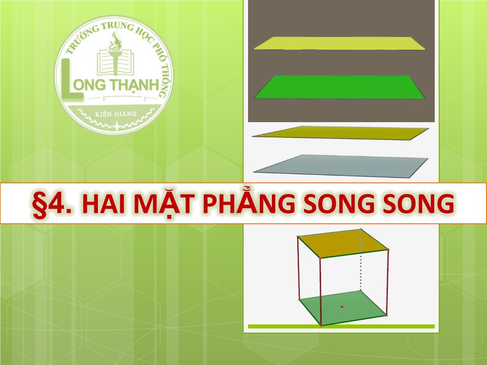 Bài giảng Hình học Lớp 11 - Chương 2 - Bài 4: Hai mặt phẳng song song trang 1