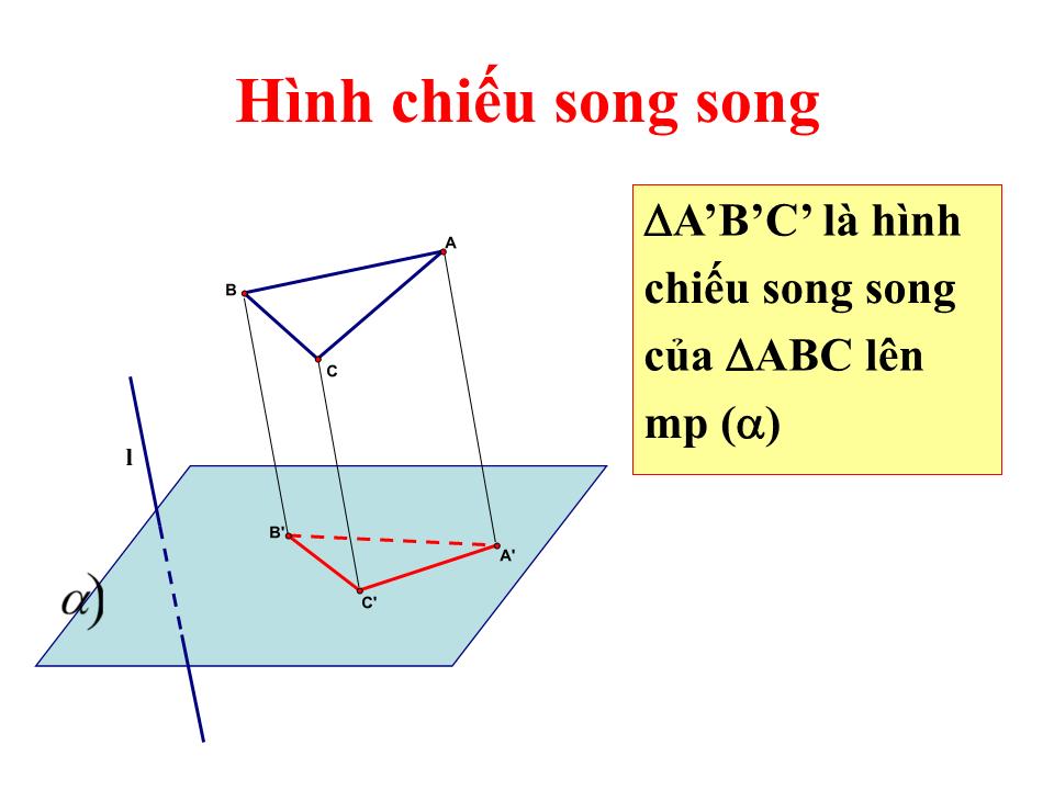 Bài giảng Hình học Lớp 11 - Chương 2 - Bài 5: Phép chiếu song song trang 3