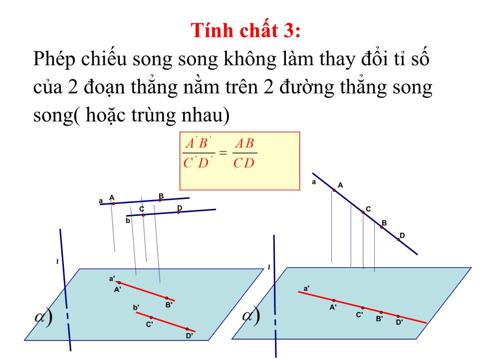 Bài giảng Hình học Lớp 11 - Chương 2 - Bài 5: Phép chiếu song song trang 6