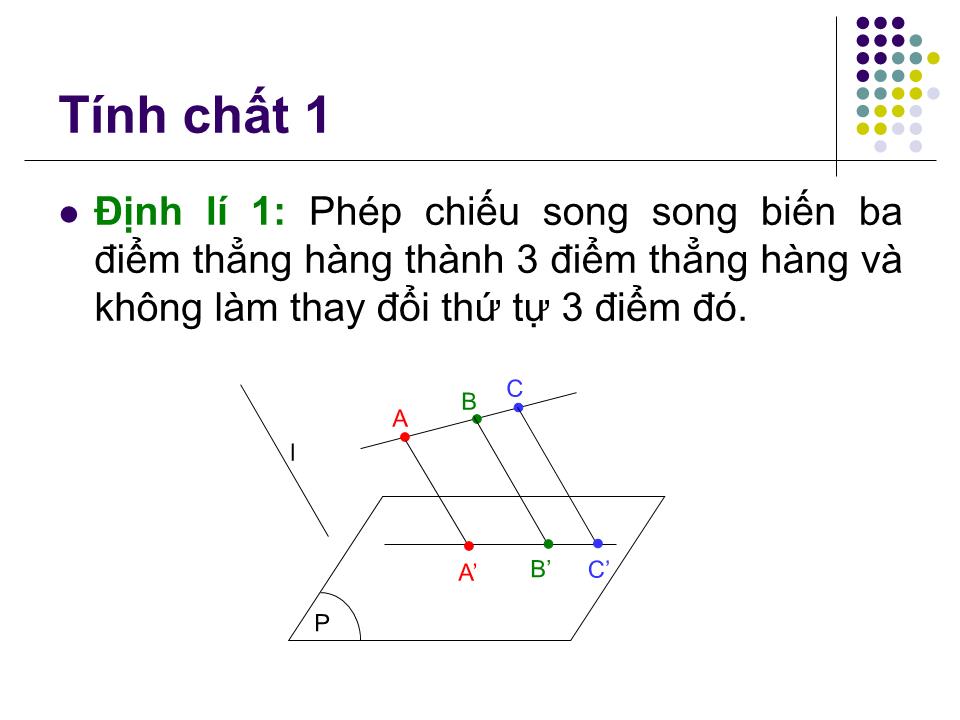 Bài giảng Hình học Lớp 11 - Chương 2: Quan hệ song song - Bài 6: Phép chiếu song song. Hình biểu diễn của một hình không gian trang 6