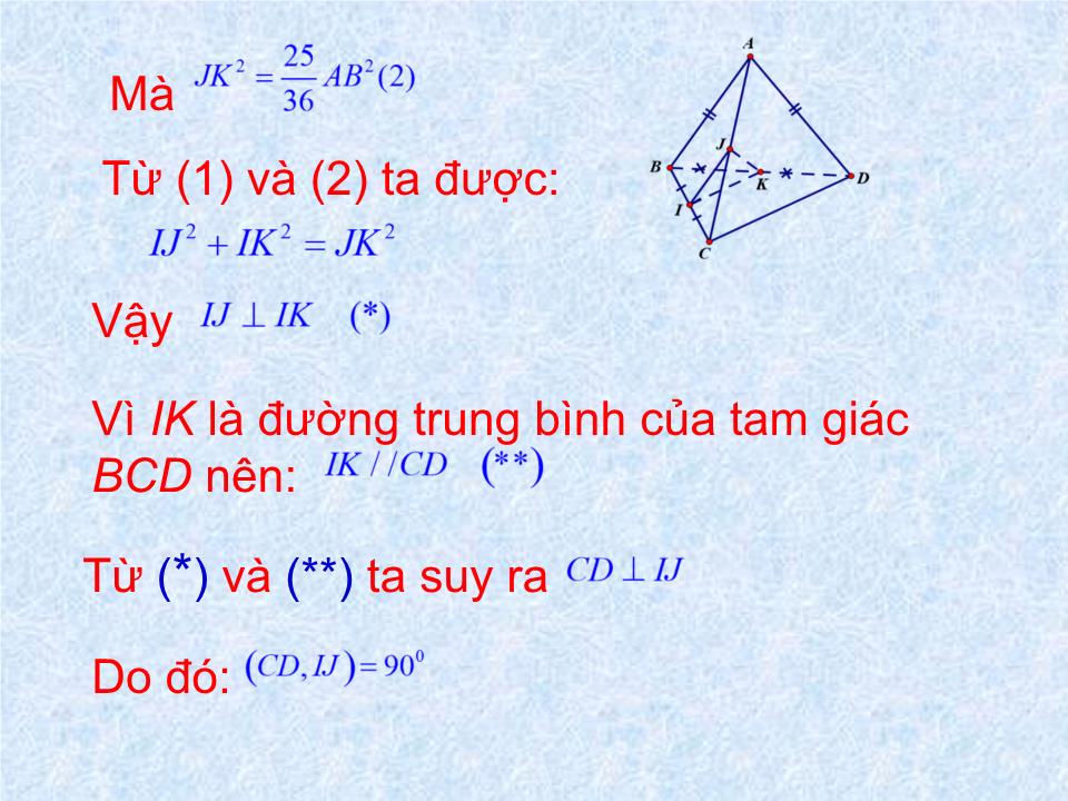 Bài giảng Hình học Lớp 11 - Tiết 31: Hai đường thẳng vuông góc trang 6