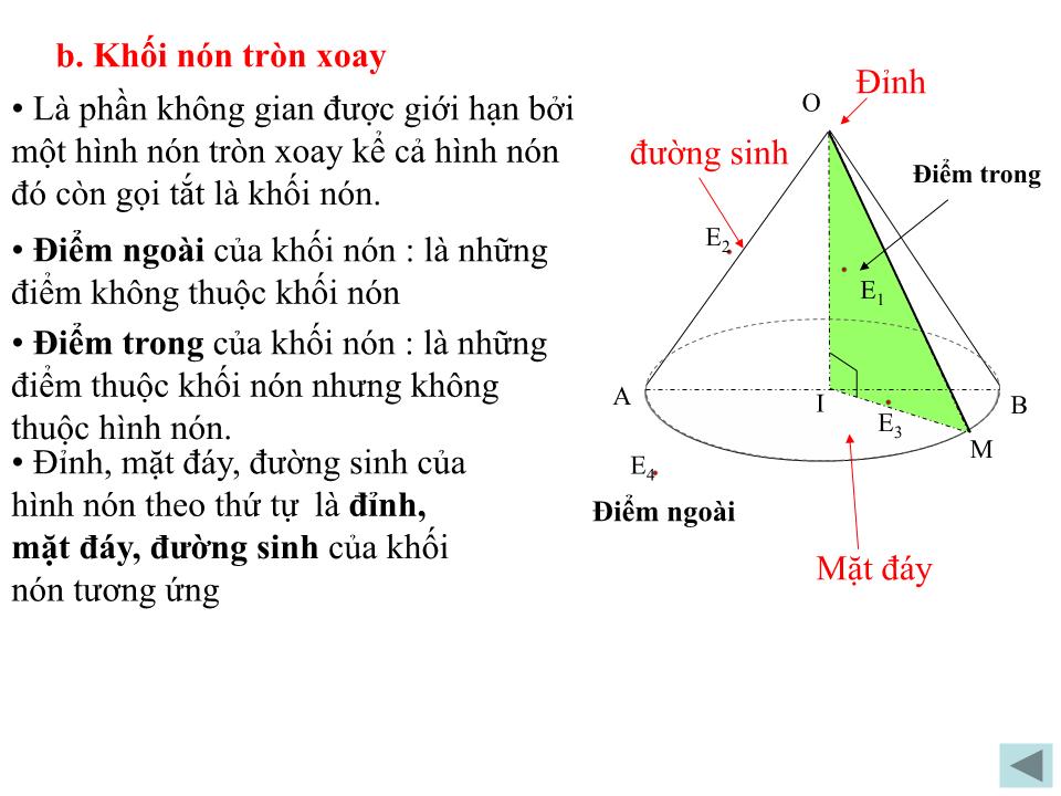 Bài giảng Hình học Lớp 12 - Chương 2: Mặt nón, mặt trụ, mặt cầu - Tiết 12: Khái niệm về mặt tròn xoay - Đào Thị Hương Hoa trang 9