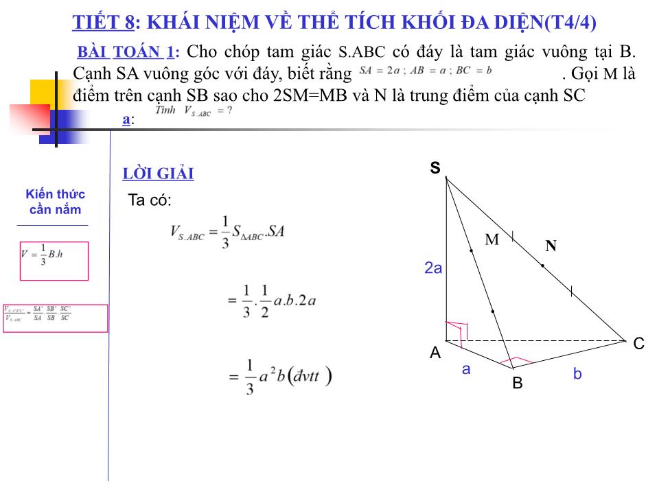 Bài giảng Hình học Lớp 12 - Chương 1 - Bài 3: Khái niệm về thể tích của khối đa diện - Nguyễn Xuân Long trang 4