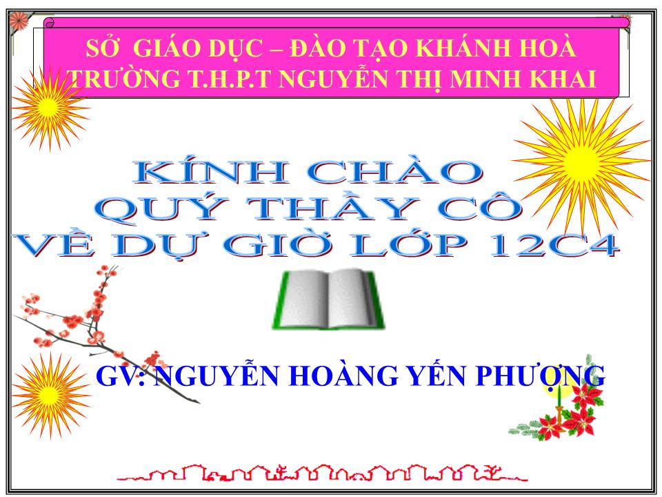 Bài giảng Hình học Lớp 12 - Chương 3 - Tiết 35, Bài 3: Phương trình đường thẳng trong không gian - Nguyễn Hoàng Yến Phượng trang 1