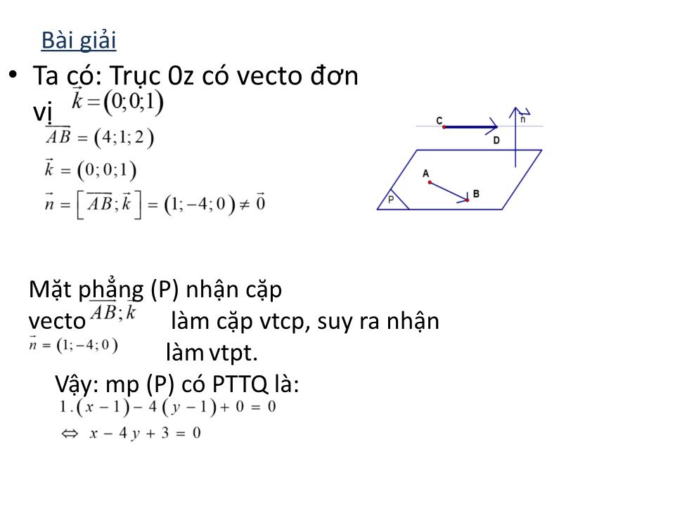 Bài giảng Hình học Lớp 12 - Bài tập phương trình tổng quát của mặt phẳng (Tiết 1) trang 4