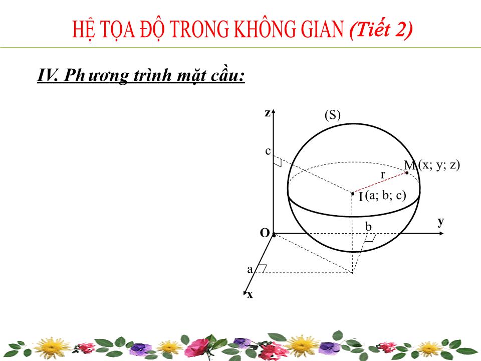 Bài giảng Hình học Lớp 12 - Chương 3 - Tiết 91: Hệ tọa độ trong không gian trang 6