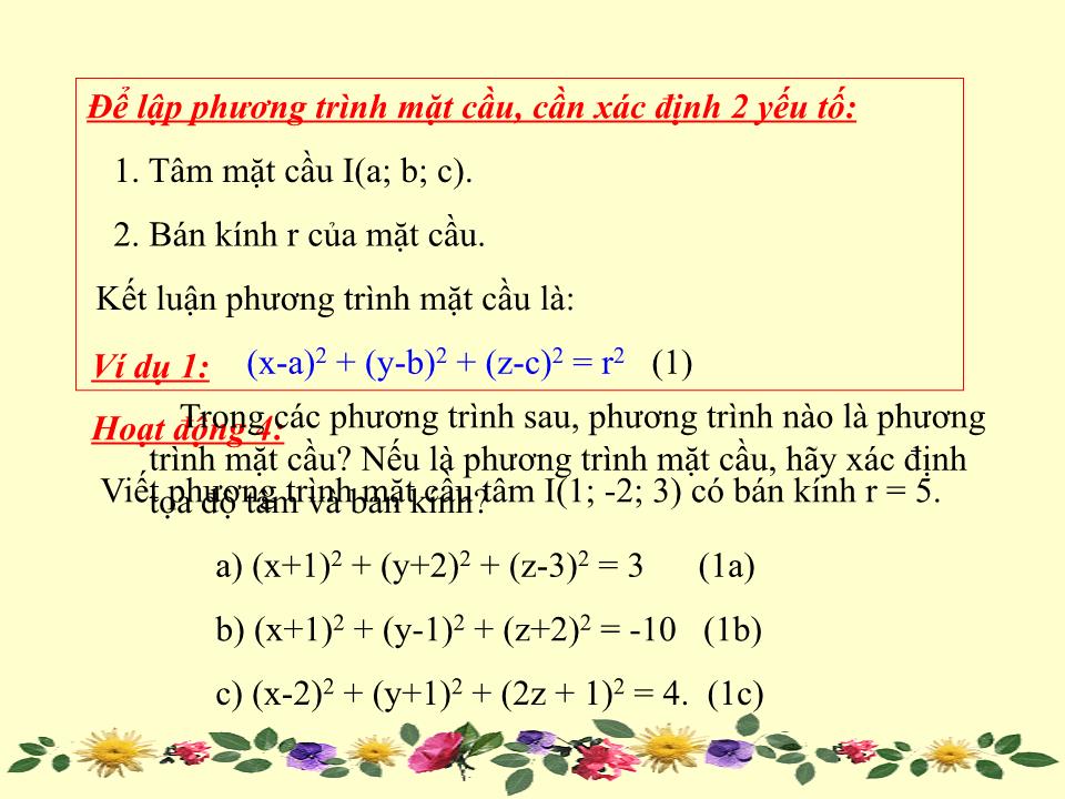 Bài giảng Hình học Lớp 12 - Chương 3 - Tiết 91: Hệ tọa độ trong không gian trang 8