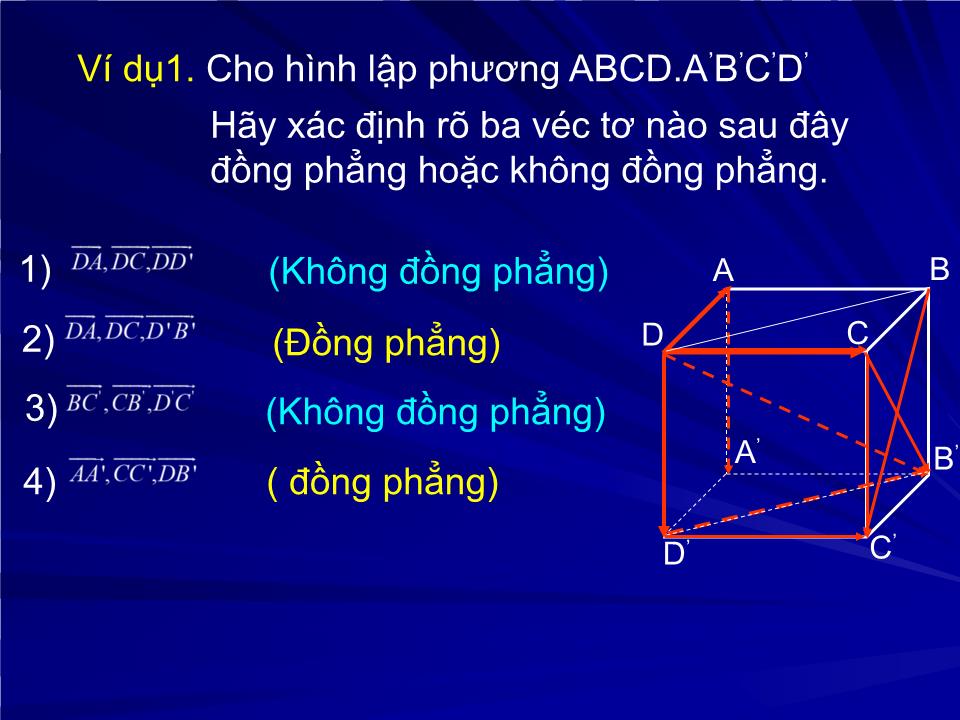 Bài giảng Hình học Lớp 12 - Tiết 33: Vectơ và các phép toán vectơ trong không gian - Phạm Thị Ánh Hồng trang 9