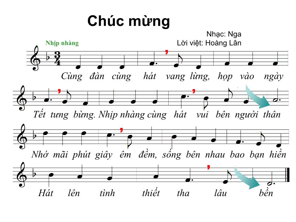 Bài giảng Âm nhạc Lớp 4 - Bài hát: Chúc mừng - Nguyễn Thị Hường trang 8