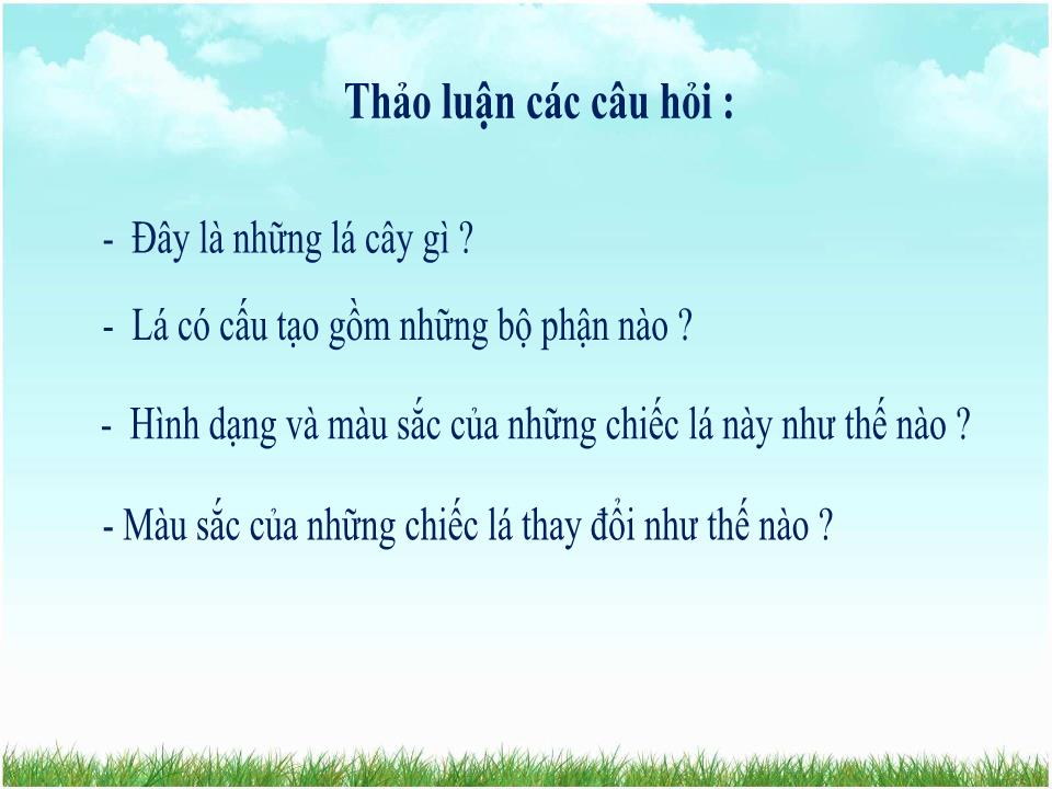 Bài giảng Mỹ thuật - Chủ đề 4 : Sáng tạo với những chiếc lá trang 5