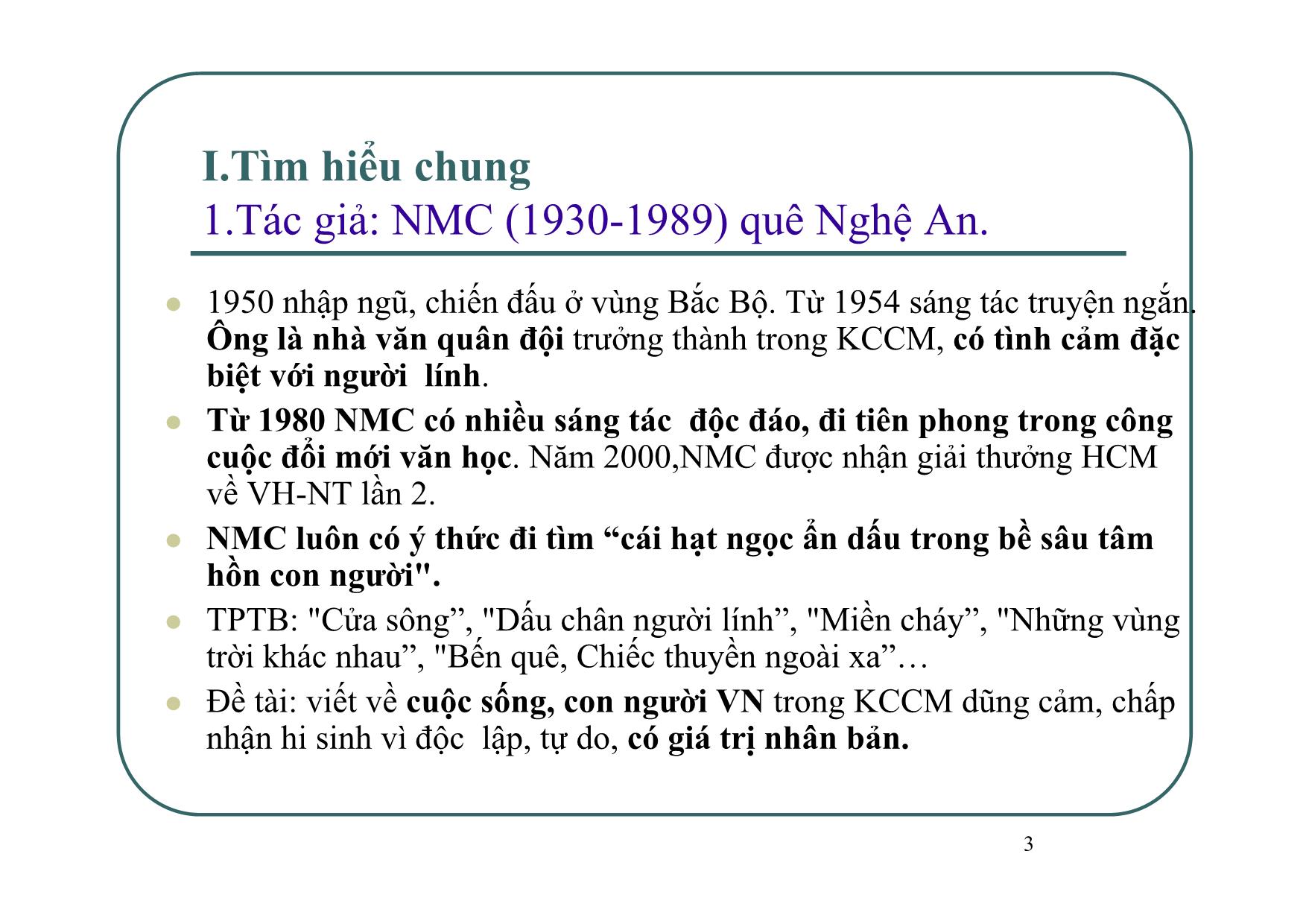 Bài giảng Ngữ văn Lớp 12 - Văn bản: Chiếc thuyền ngoài xa trang 3