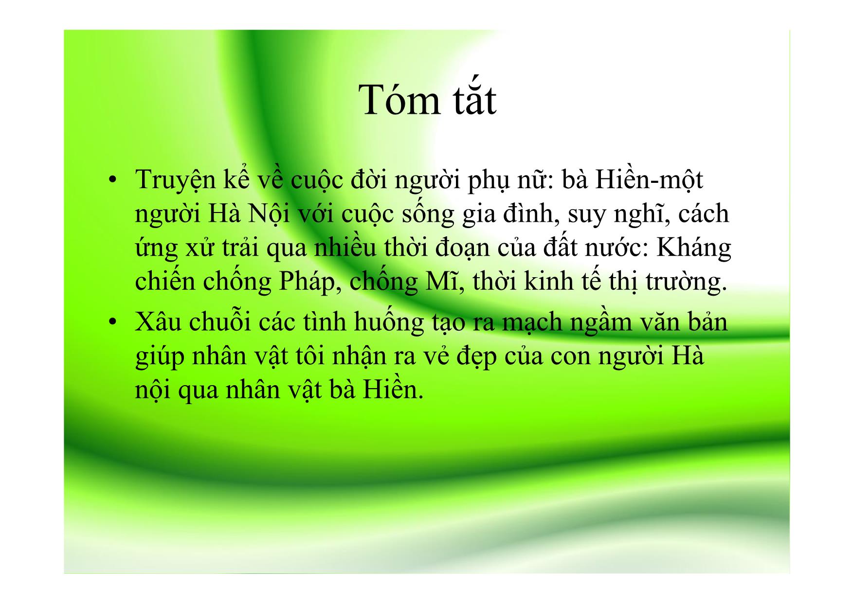 Bài giảng Ngữ văn Lớp 12 - Văn bản: Một người Hà Nội trang 6