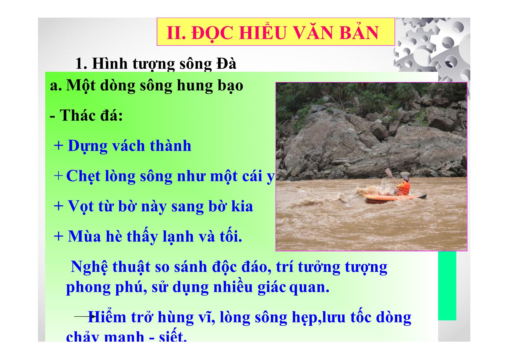 Bài giảng Ngữ văn Lớp 12 - Văn bản: Người lái đò sông Đà trang 9