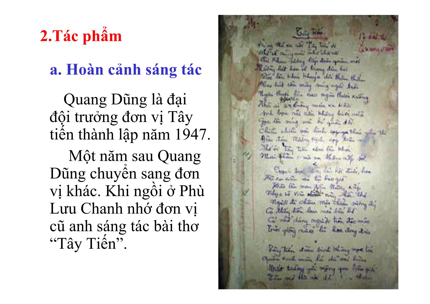 Bài giảng Ngữ văn Lớp 12 - Văn bản: Tây tiến trang 5