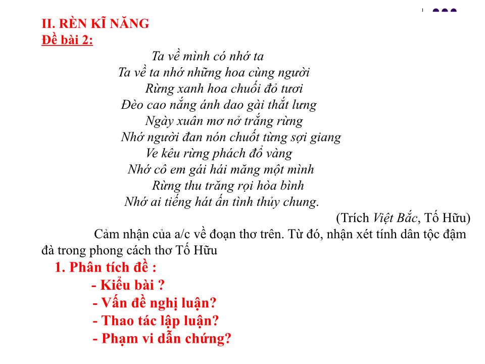 Bài giảng Ngữ văn Lớp 12 - Tiết 19: Việt Bắc trang 2