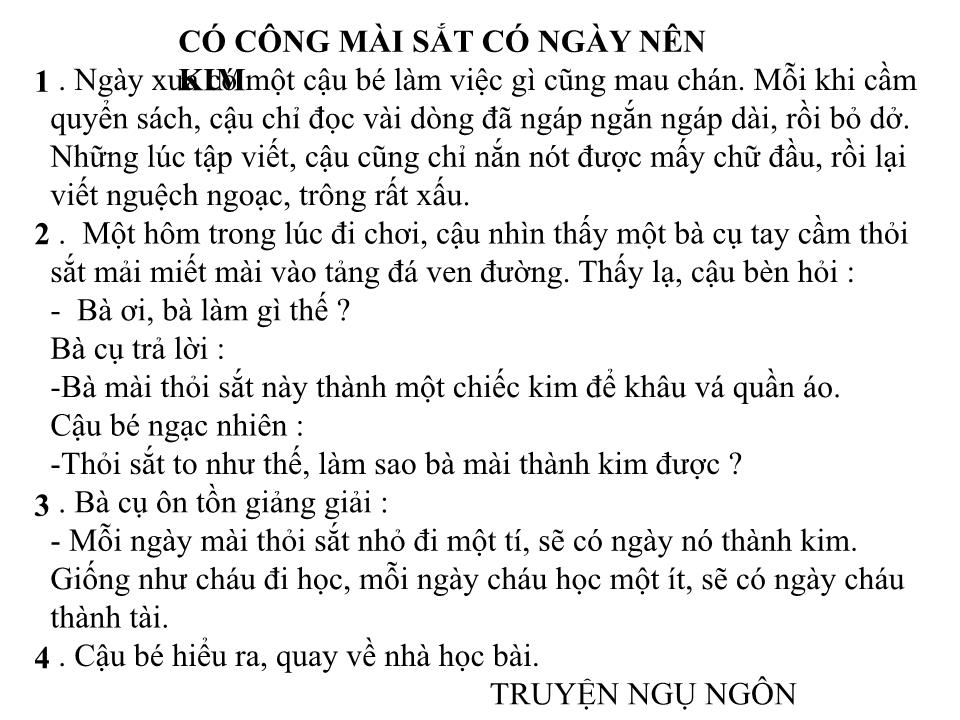 Bài giảng Tập đọc Lớp 2 - Có công mài sắt, có ngày nên kim trang 9