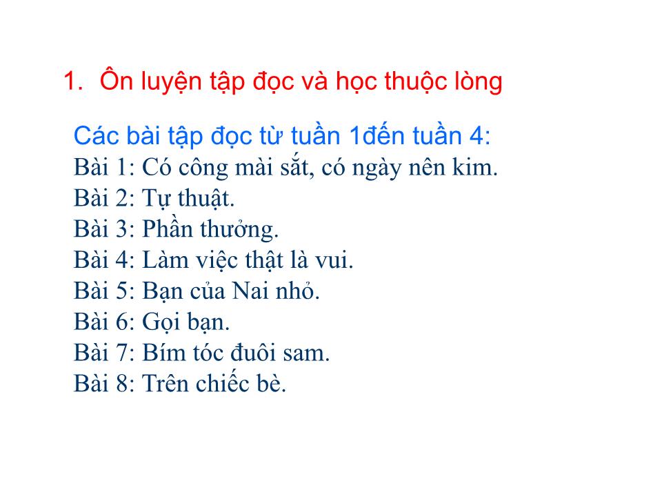 Bài giảng Tiếng Việt Lớp 2 - Ôn tập giữa học kì I (Tiết 1) trang 4