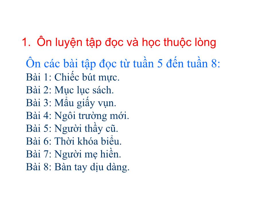 Bài giảng Tiếng Việt Lớp 2 - Ôn tập giữa học kì I (Tiết 4) trang 4