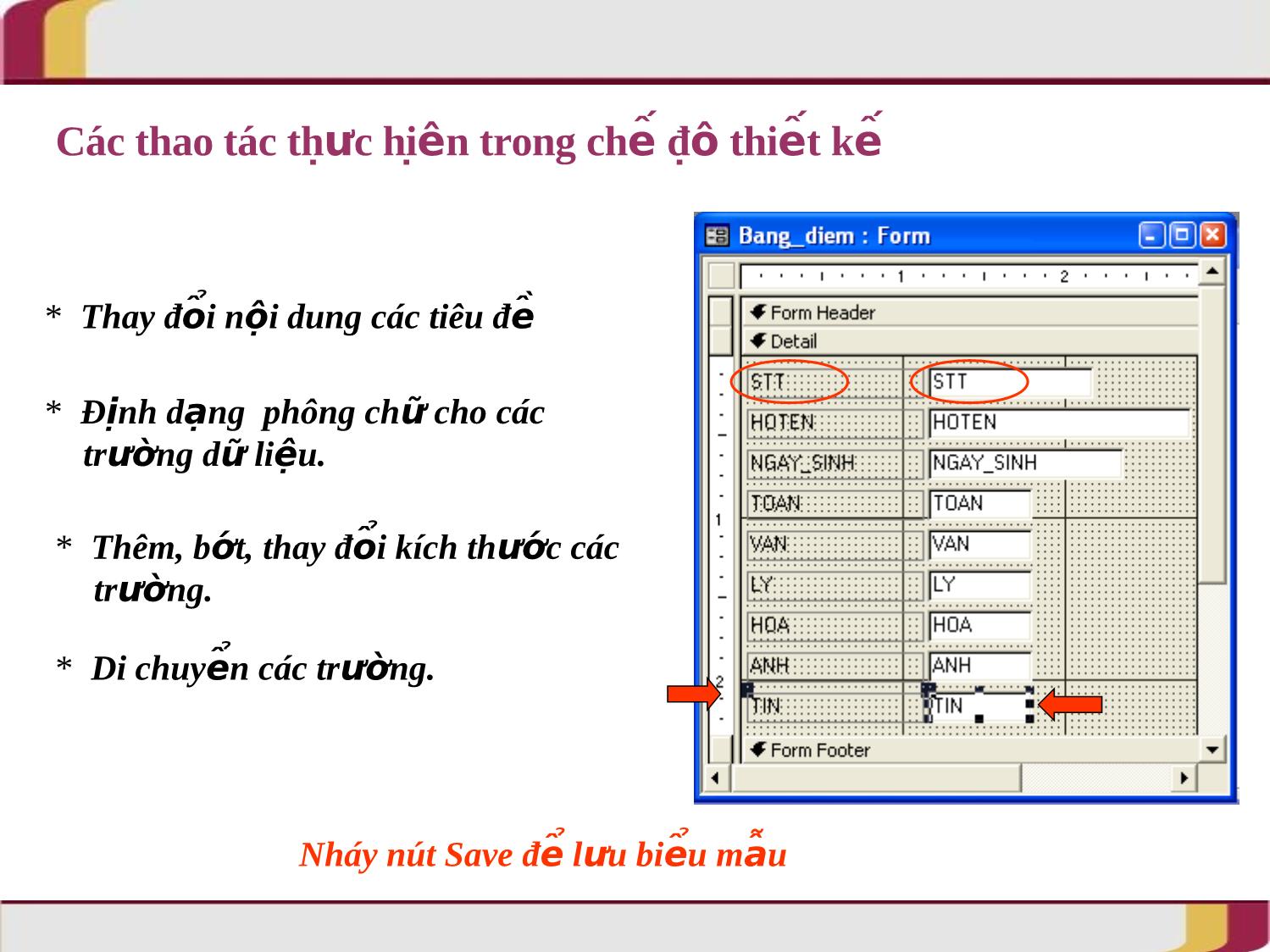 Bài giảng Tin học Lớp 12 - Bài 6: Biểu mẫu trang 10