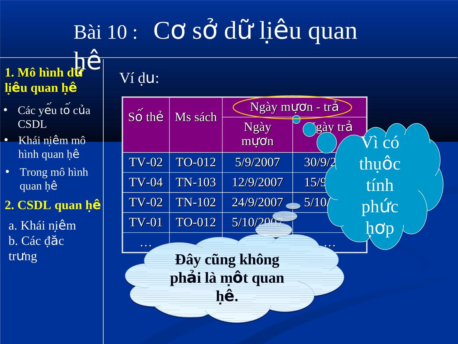 Bài giảng Tin học Lớp 12 - Bài 10: Cơ sở dữ liệu quan hệ trang 10