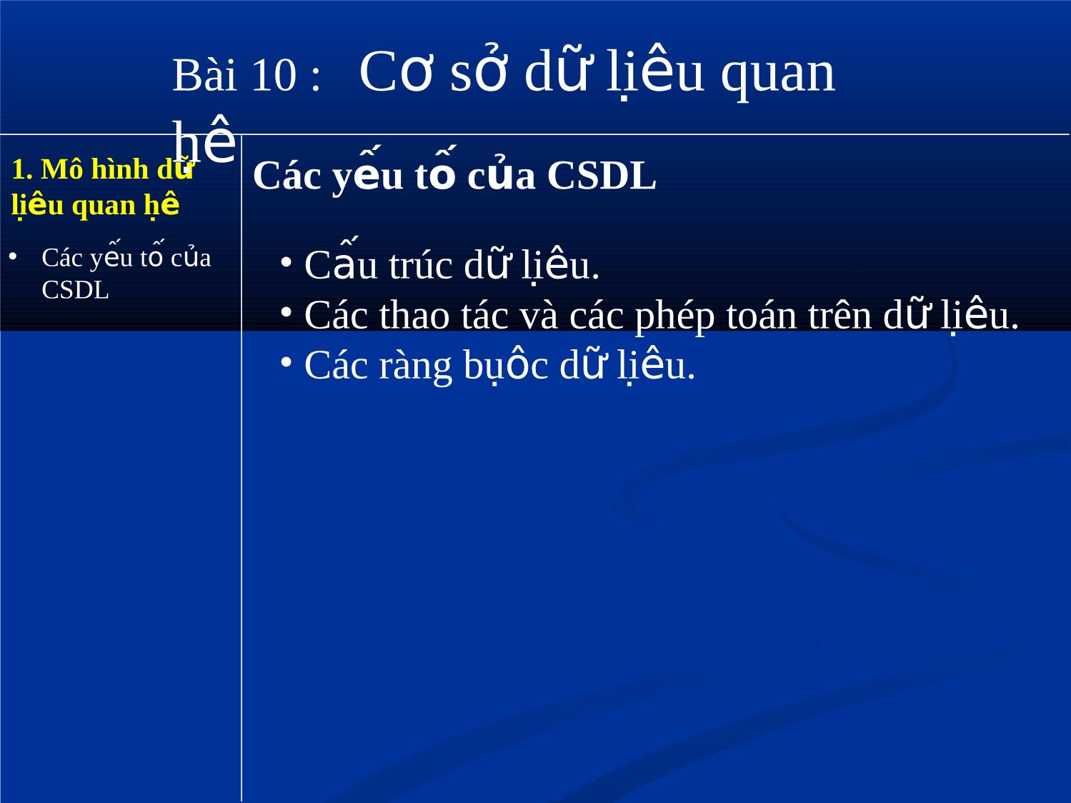 Bài giảng Tin học Lớp 12 - Bài 10: Cơ sở dữ liệu quan hệ trang 2