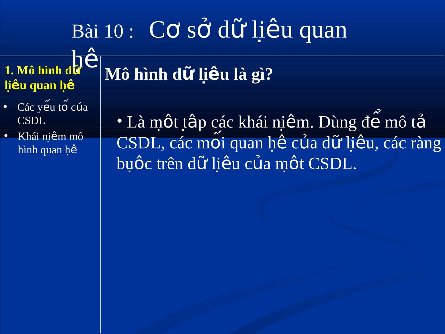 Bài giảng Tin học Lớp 12 - Bài 10: Cơ sở dữ liệu quan hệ trang 3