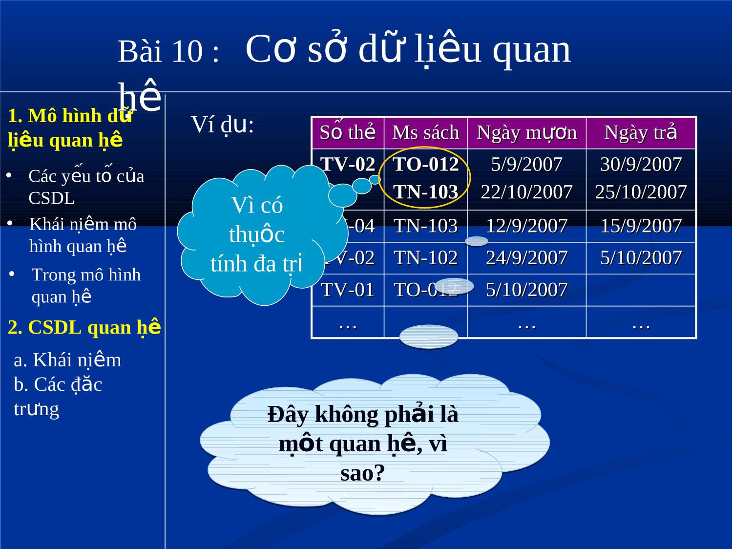 Bài giảng Tin học Lớp 12 - Bài 10: Cơ sở dữ liệu quan hệ trang 9