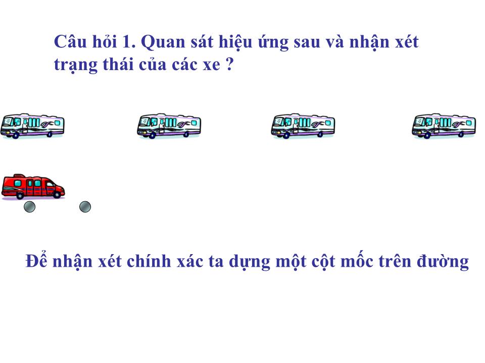 Bài giảng Vật lí Lớp 10 - Bài 6: Tính tương đối của chuyển động. Công thức cộng vận tốc trang 2