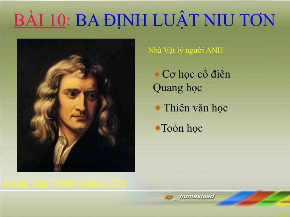 Bài giảng Vật lí Lớp 10 - Bài 10: Ba định luật Niu-ton - Phạm Công Đức trang 7