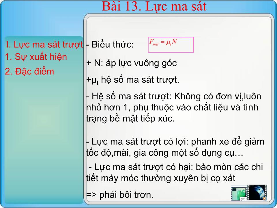 Bài giảng Vật lí Lớp 10 - Bài 13: Lực ma sát - Hà Mạnh Khương trang 4